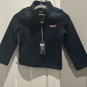 Vineyard Vines 1/4 Zipper Fleece Pullover Little Kid size 5 Navy Blue